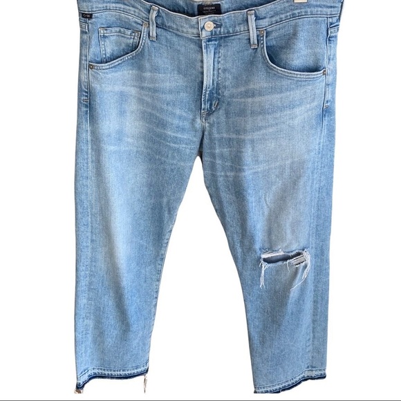 Citizens of Humanity Emerson Cropped Slim Boyfriend Lightwash Jeans Size 32 - Picture 6 of 13
